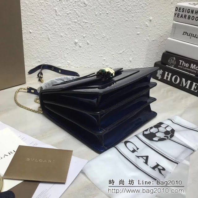 BVLGARI寶格麗 專櫃新款 蛇頭扣環 漆皮手提肩背斜挎包 可拆卸肩帶 38329 FYD1398